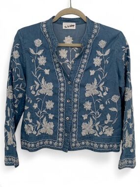 The Nu Vintage Blue Embroidered Long Sleeve Button-Down Shirt